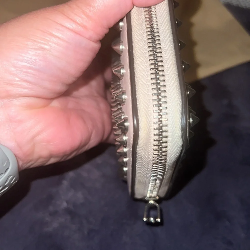 EUC Authentic Christian Louboutin Panettone pale pink zippy wallet and dust bag